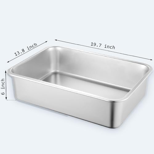 2 Pack Stainless Steel Cat Litter Box, 19.7"×13.8"×6" Metal Litter Pan - Image 4