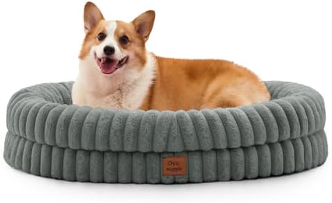 ChiXnuggle Orthopedic Dog Bed, Washable Cover, Faux Fur Bolster Pet Couch by SnuggleUpPawsDown