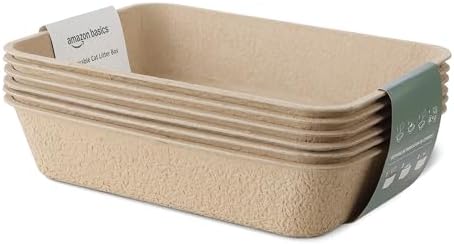 Amazon Basics Disposable Cat Litter Box, Travel & Home, Large 14.4"x18.1" by AmazonBasics