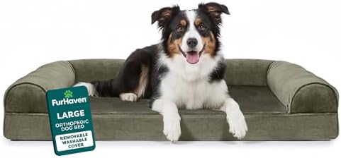 Furhaven Orthopedic Dog Bed for Large/Medium Dogs w/ Removable Bolsters & by FurHaven