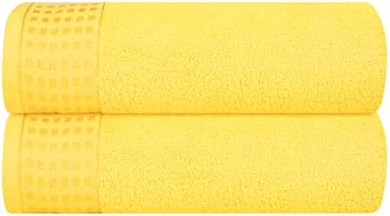 GLAMBURG 100% Cotton 2 Pack Oversized Bath Towel Set 28x55 Inches, Ultra Soft by GLAMBURG