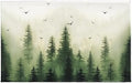 Giwawa Green Misty Forest Bath Rug Mountain Woodland Bathtub Mat Non Slip by Giwawa