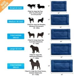 Dog Crate Pad Washable Dog Bed for Crate Small Cozy Mat 24-Inch Navy Blue - Image 2