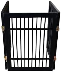 Urnporium Freestanding Wooden Dog Gate – Folding Acacia Hardwood Pet Barrier - Image 5