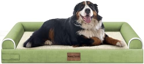 NANUYA Orthopedic Dog Bed for Jumbo Dogs, 53 x 42 Inch, Grass Green by Nanuya