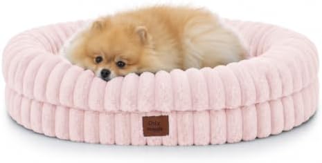 ChiXnuggle Orthopedic Dog Bed, Washable Cover, Faux Fur Bolster Pet Couch by SnuggleUpPawsDown