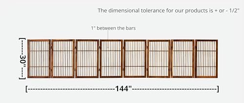 Urnporium Pet Dog Gate Freestanding, Strong Durable Folding Wooden Fence - Image 3