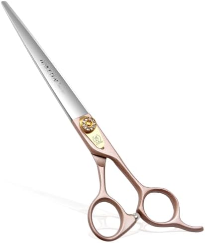 7.5'' Dog Straight Scissors for Grooming 440C Stainless Steel Rose Gold by FenicePeak