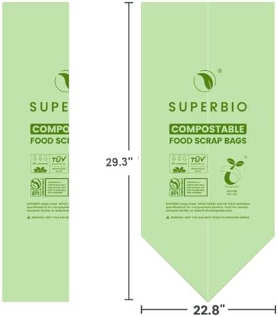 SUPERBIO 13 Gallon Compostable Kitchen Waste Bags, 1 Pack - Image 5