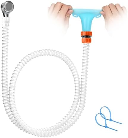 Slip-On Tub Hose for Bathtub Faucet, Ear-Tab Zip-Tie Connector, Handheld by ZhongpuReach