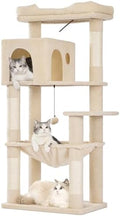 53”Cat Tree with Hammock & Oversized Top Bed by Pawfessor