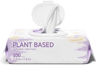 IMMHABI 100 Count Hypoallergenic Dog Wipes, Lavender Plant-Based Pet Wipes by IMMHABI