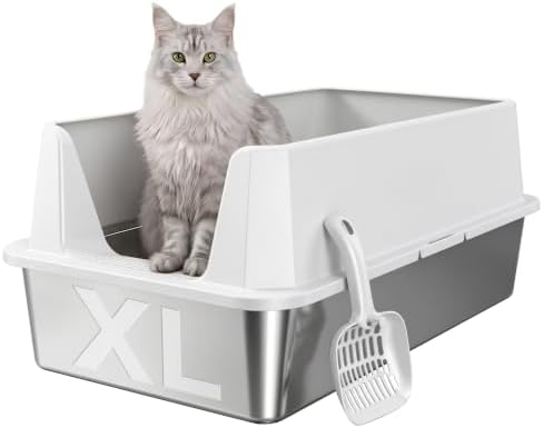 XL Stainless Steel Cat Litter Box by Tevila