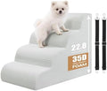 Dog Stairs for Bed Up to 24" H, Extra Height 22.8" 4-Step Pet Steps for Small by KASBAH