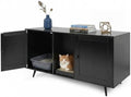 Tangkula Double Cat Litter Box Enclosure, Large Hidden Wooden Cat Cabinet by TANGKULA