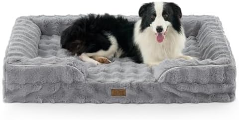 COZY KISS Faux Fur Orthopedic Extra Large Dog Bed, XXL 48x35 inch by COZYKISS