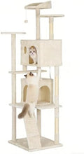 BestPet | 81" Cat Tree Tower | Cream | Sturdy Multi-Level Cat Tree by BestPet