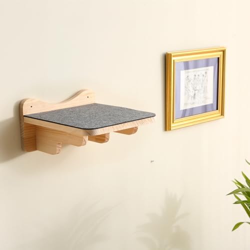 SHENGOCASE 9.8" x 9.8" Solid Wood Wall Mounted Large Cat Steps - Image 4