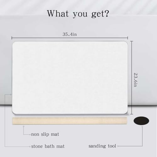 THMINS Extra Large Stone Bath Mat - Image 5