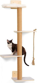 Wall Mounted Cat Tree, 50 Inch Tall Wall Cat Tree, 4 Tier Cat Climbing Wall by CoolEx