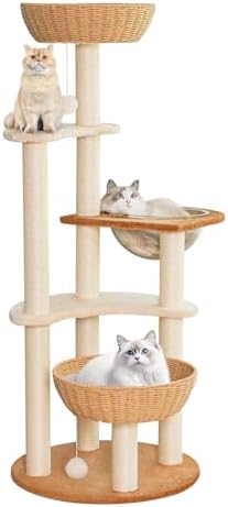 55.5-Inch Modern Cat Tree for Large Cats by TGMVI