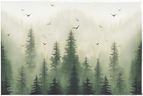 Giwawa Green Misty Forest Bath Rug Mountain Woodland Bathtub Mat Non Slip by Giwawa
