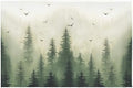 Giwawa Green Misty Forest Bath Rug Mountain Woodland Bathtub Mat Non Slip by Giwawa