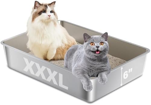 Stainless Steel Litter Box Extra Large, XXXL Metal Litter Boxes by Futam