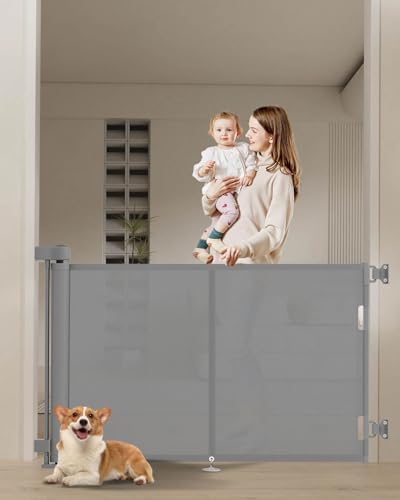 Miumoon 59 inch Reinforced Retractable Baby Gates 34 inch Tall by MiumoonBabyGates