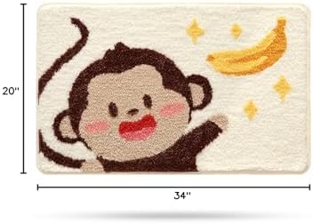 Molesun Monkey Bath Mat 20x31, Soft Absorbent Microfiber Bath Rugs - Image 3