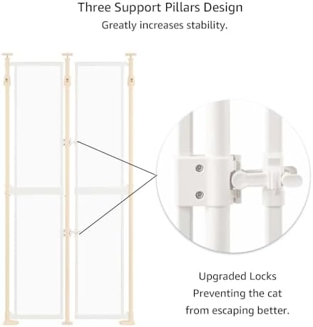 unipaws 75" High Transparent Clear Cat Safety Gate, No Drilling - Image 4