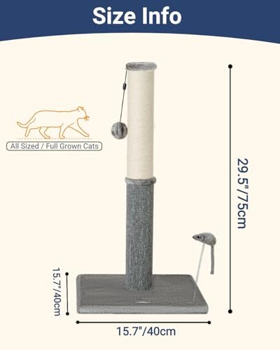 Happi N Pets Tall Cat Scratching Post, Large Cat Scratchers - Image 3
