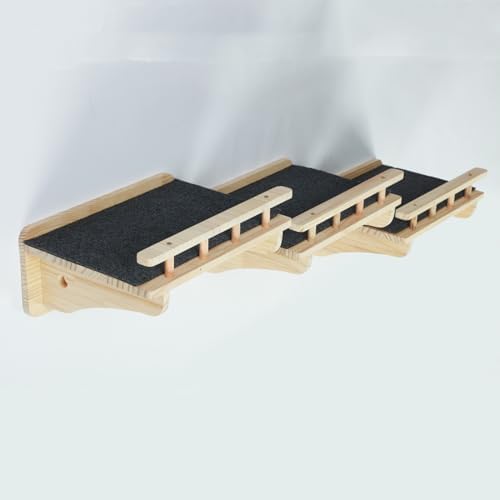 SHENGOCASE 47.2" x 11.8" Natural Wood Wall Mounted Cat Shelves - Image 5