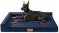 Patas Lague Orthopedic Large Dog Bed Washable Pet Sofa Bed 56X40 Navy Blue by PatasLague
