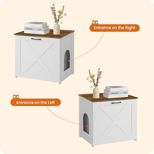 Dwanton Cat Litter Box Enclosure, Hidden Litter Box Furniture, 23.6 Inches - Image 5