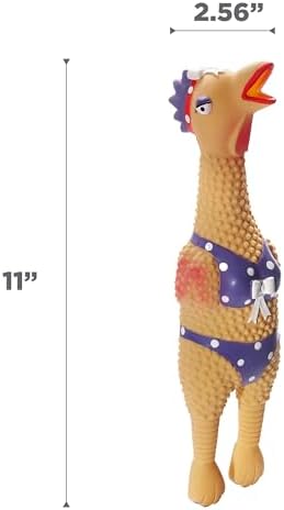 Outward Hound by Charming Pet Squawkers Henrietta Latex Squeaky Rubber Chicken - Image 6