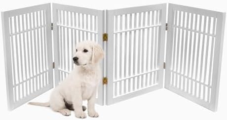 Urnporium Pet Dog Gate Freestanding, Strong Durable Folding Wooden Fence - Image 2