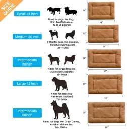 Dog Crate Pad Washable Dog Bed for Crate Large Cozy Mat 48-Inch Camel - Image 2