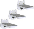 ESPETS White Painted Wooden Cat Wall Floating Steps Set of 3 by ESPETS