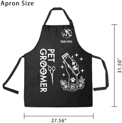 Custom Dog Grooming Apron with Logo Text, Pet Groomer Waterproof Aprons - Image 4