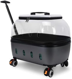 Cat Carrier with Wheels, Transparent Rolling Hard Shell Pet Carrier, Rolling by Unknown