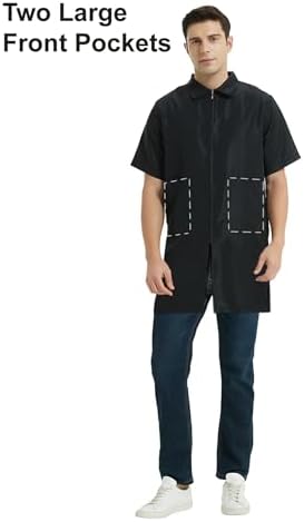 TOPTIE Barber Jacket Short-Sleeve Grooming Smock Men's Coat - Image 5