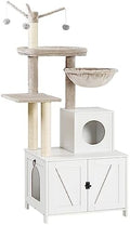 HOOBRO Cat Tree Tower with Litter Box Enclosure by HOOBRO