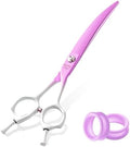 7'' Curved Dog Grooming Scissors Violet to White Gradient by MomotouDogGroomingScissors
