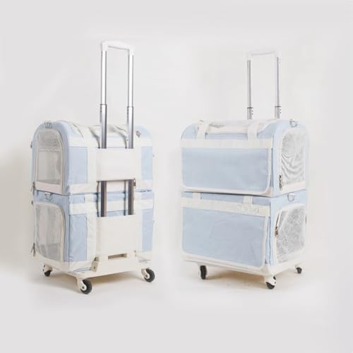 Double-Layer Rolling Pet Carrier by ZGLGKL