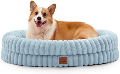 ChiXnuggle Orthopedic Dog Bed, Washable Cover, Faux Fur Bolster Pet Couch by SnuggleUpPawsDown