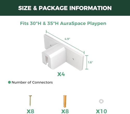 FXW Fence-to-Wall Anchors for AuraSpace Acrylic Indoor Dog Playpen - Image 3
