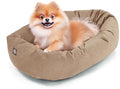 Majestic Pet 24 Inch Suede Calming Dog Bed Washable – Cozy Soft Round Dog Bed by MajesticPet