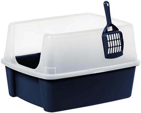 Navy high-Sided Open top cat Litter Box - Image 4