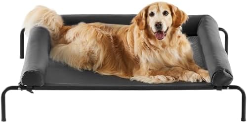 RRPETHOME Elevated Cooling Dog Cot Bed, Large Raised Outdoor Dog Bed by RRPETHOME